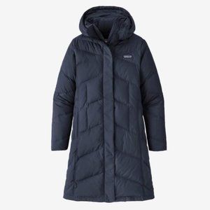 Patagonia Women's Down With It Parka Jacket Navy Blue Medium